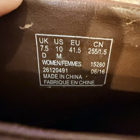 Clarks Women’s Malvet Helen Tan Leather Block Heel Ankle Booties Size 10 - Picture 8 of 9